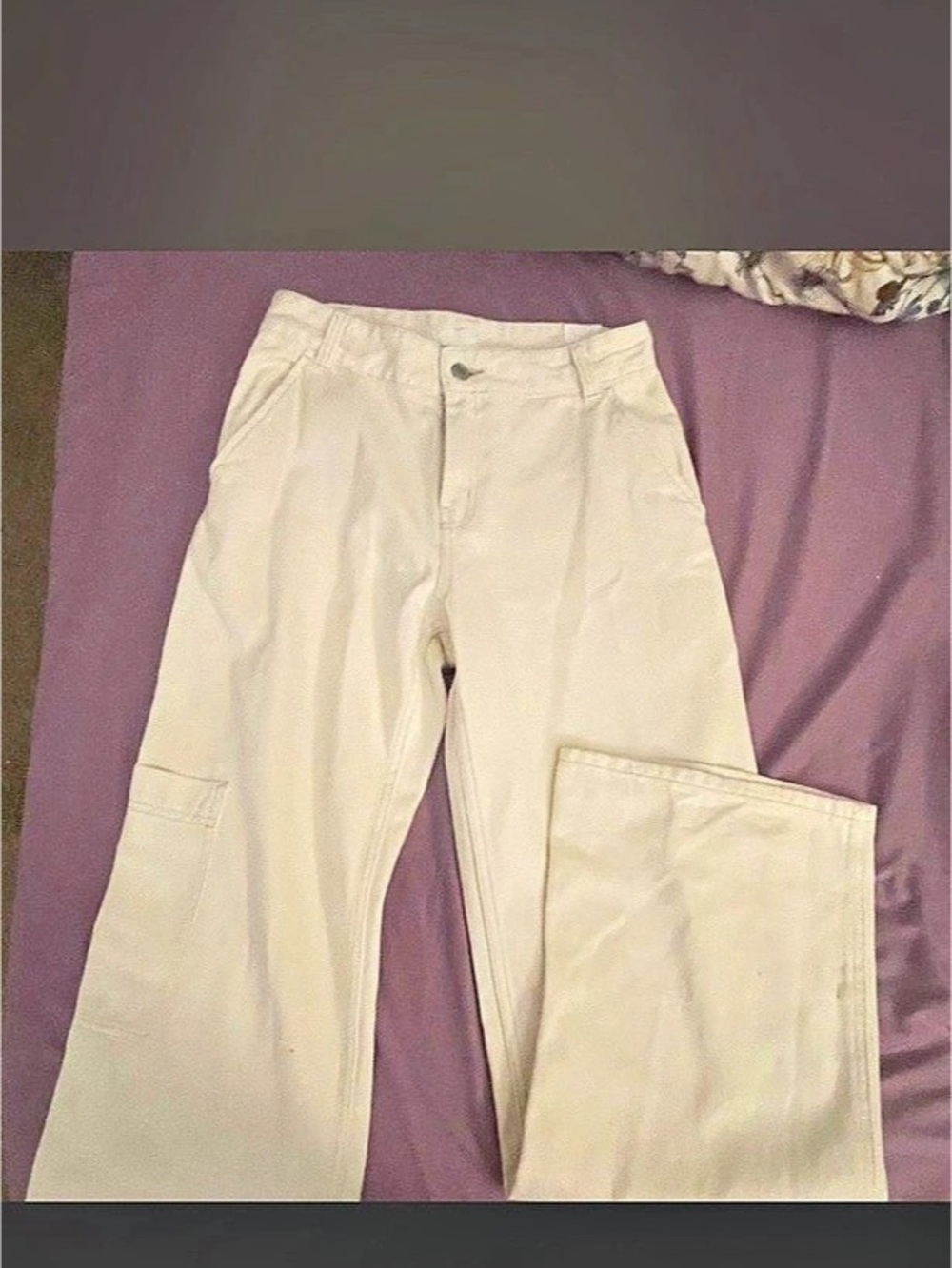 H&M Cargo Pants in Cream Waist 34 NWT